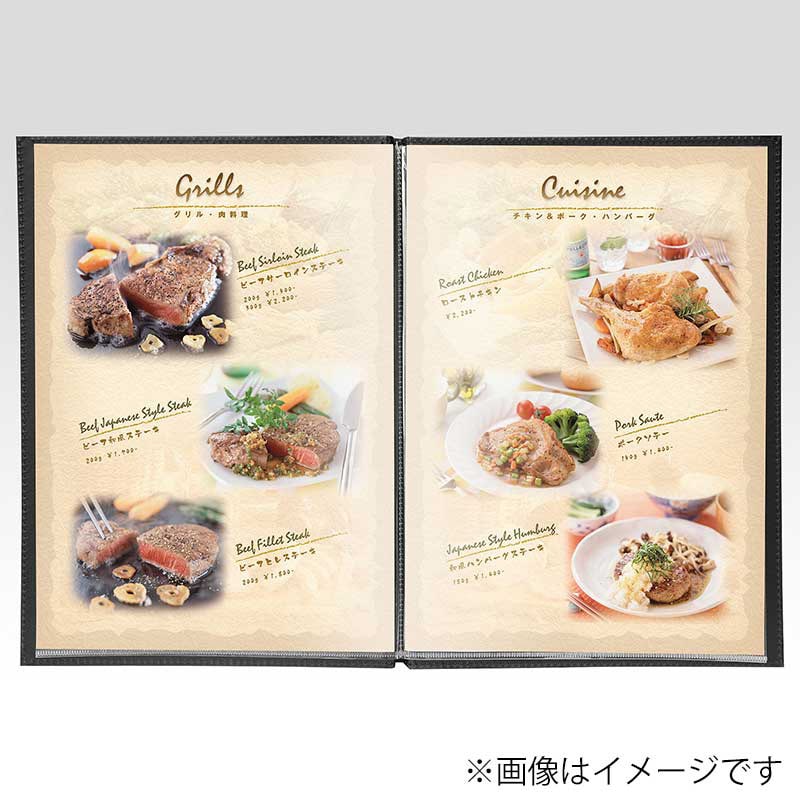 シンビ バインダーメニューブック TF-101 A4 4ページ レールタイプ 黒 1冊(ご注文単位1冊)【直送品】