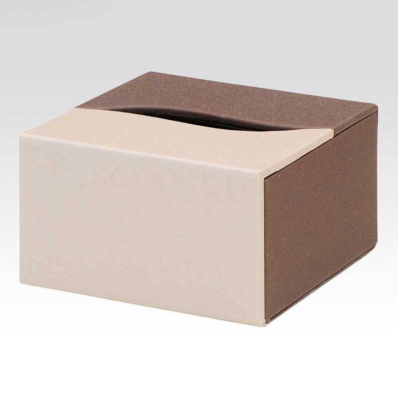 シンビ ティッシュボックス　ハーフサイズ ブラウン＆ベージュ MM-C 1個（ご注文単位1個）【直送品】