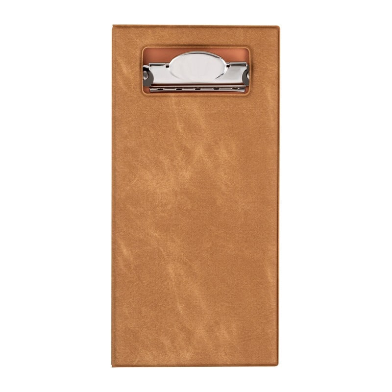 シンビ 二つ折り伝票ホルダー クリップ付き 茶 DEL-104 1個（ご注文単位1個）【直送品】