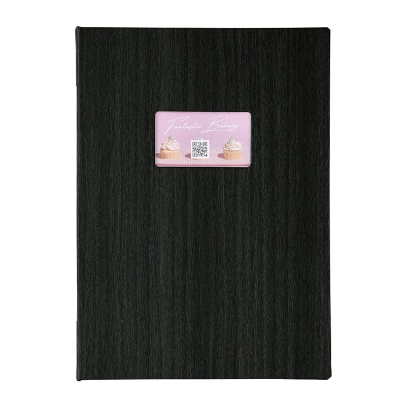 シンビ ショップカードメニューブック カード横型 A4 4ページ ブラック SCM-101Y 1冊（ご注文単位1冊）【直送品】