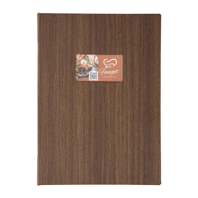 シンビ ショップカードメニューブック カード横型 A4 4ページ ブラウン SCM-101Y 1冊（ご注文単位1冊）【直送品】