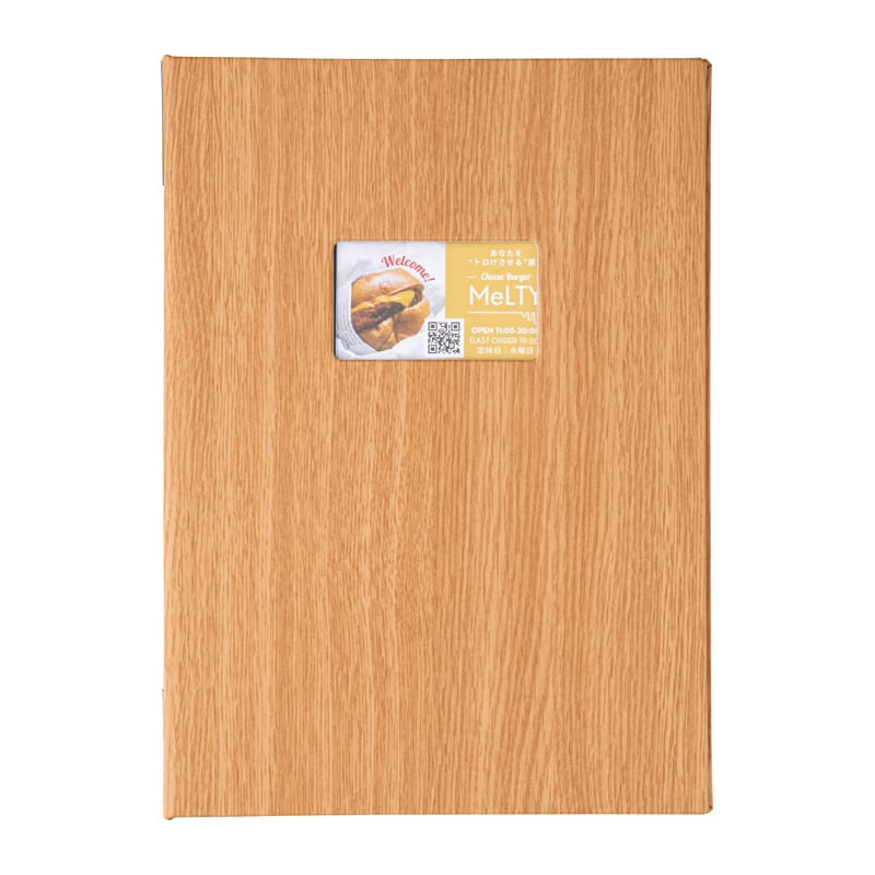 シンビ ショップカードメニューブック カード横型 A4 4ページ ナチュラル SCM-101Y 1冊（ご注文単位1冊）【直送品】