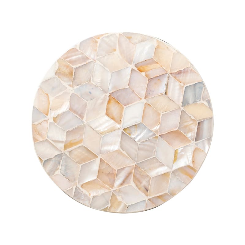 シンビ MDFコースター 丸型 シェル-1 ホワイト 3枚入 1パック（ご注文単位1パック）【直送品】