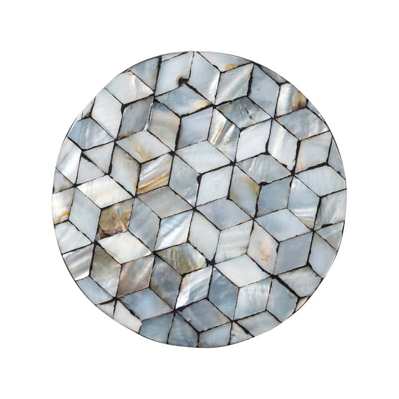 シンビ MDFコースター 丸型 シェル-1 グレー 3枚入 1パック（ご注文単位1パック）【直送品】