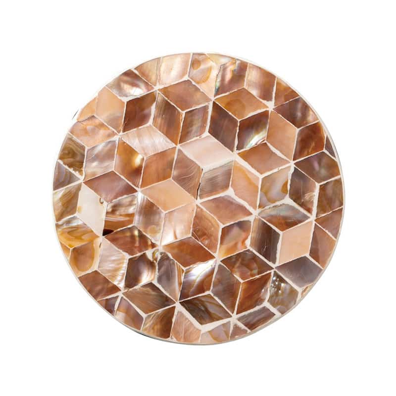 シンビ MDFコースター 丸型 シェル-1 ブラウン 3枚入 1パック（ご注文単位1パック）【直送品】