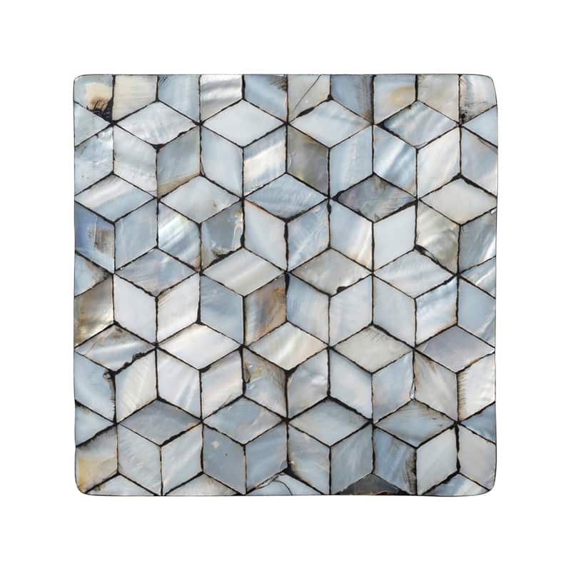 シンビ MDFコースター 角型 シェル-2 グレー 3枚入 1パック（ご注文単位1パック）【直送品】