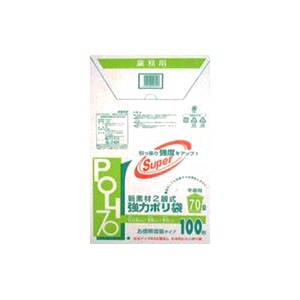 システムポリマー 業務用 半透明ポリ BOXタイプ 70L 100枚入 G-74H 1個（ご注文単位4個）【直送品】