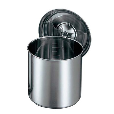 クローバー　モリブデン　丸型キッチンポット 目盛付　8cm　手無  1個（ご注文単位1個）【直送品】