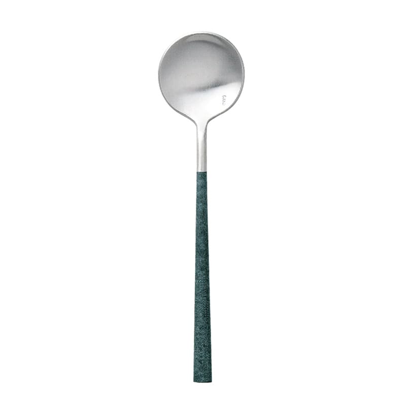 ミヤザキ食器 ベロ イノックス ポーラ マーブル デザートスプーン マット／フォレストグリーン BI1409DS 1個（ご注文単位12個）【直送品】