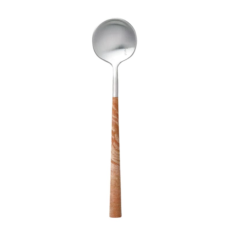 ミヤザキ食器 ベロ イノックス ポーラ マーブル デザートスプーン マット／キャメルブラウン BI1309DS 1個（ご注文単位12個）【直送品】