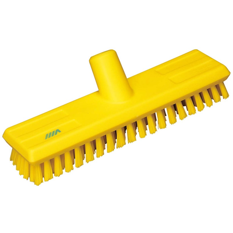ヴァイカン デッキブラシ ハードタイプ 70416 イエロー 1個(ご注文単位1個)【直送品】
