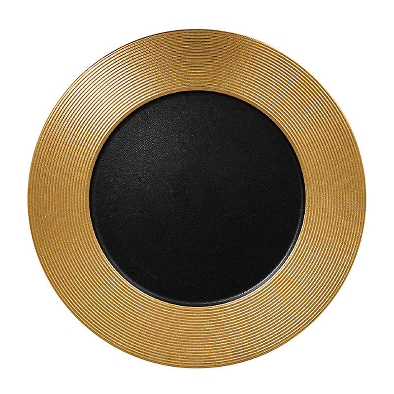 ミヤザキ食器 ラック ポーセレン メタルフュージョン リムプレート 29cm ゴールド RA29841MFGB 1個（ご注文単位12個）【直送品】