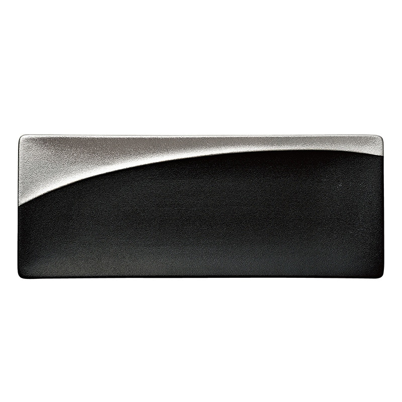 ミヤザキ食器 ラック ポーセレン ムーンメタルフュージョン レクタンギュラープレート 42cm シルバー RA42341MOSB 1個（ご注文単位6個）【直送品】