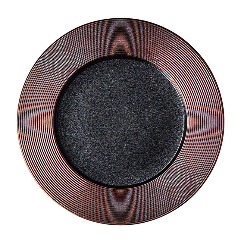 ミヤザキ食器 ラック ポーセレン メタルフュージョン リムプレート 29cm ブロンズ RA29841MFBB 1個（ご注文単位12個）【直送品】