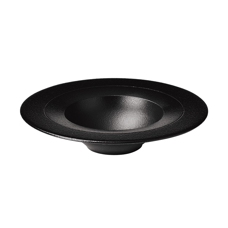 ミヤザキ食器 ラック ポーセレン ネオフュージョン ワイドリムクーププレート 23cm スモーキーブラック RA23012NFSB 1個（ご注文単位6個）【直送品】