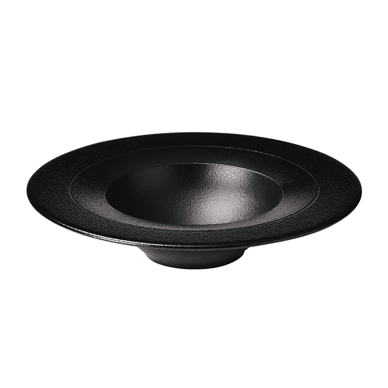 ミヤザキ食器 ラック ポーセレン ネオフュージョン ワイドリムクーププレート 28.5cm スモーキーブラック RA28012NFSB 1個（ご注文単位6個）【直送品】