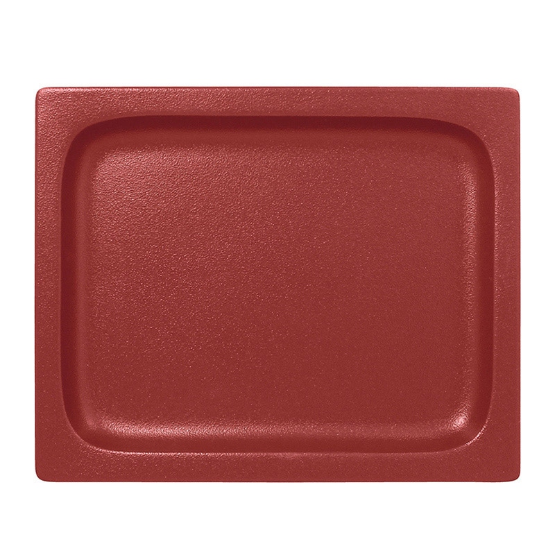 ミヤザキ食器 ラック ポーセレン ガストロノームパン 角型 浅 1／2 ダークレッド RA1218GNDR 1個（ご注文単位3個）【直送品】