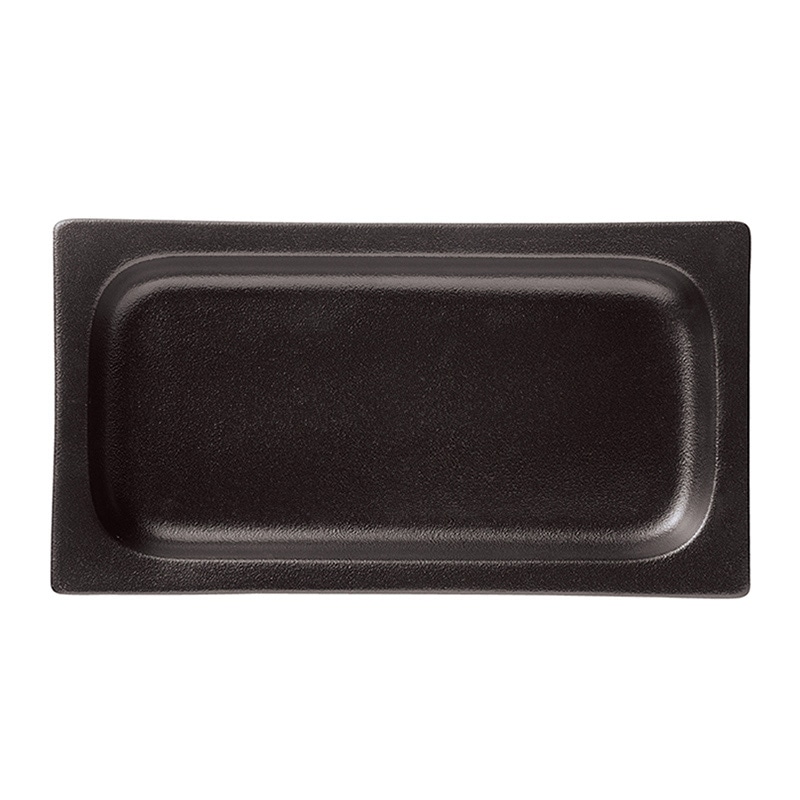 ミヤザキ食器 ラック ポーセレン ガストロノームパン 角型 浅 1／3 スモーキーブラック RA1318GNSB 1個（ご注文単位6個）【直送品】