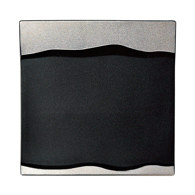 ミヤザキ食器 ラック ポーセレン ムーン メタルフュージョン レクタンショープレート 25cmワイド シルバー RA25361MOSB 1個（ご注文単位12個）【直送品】