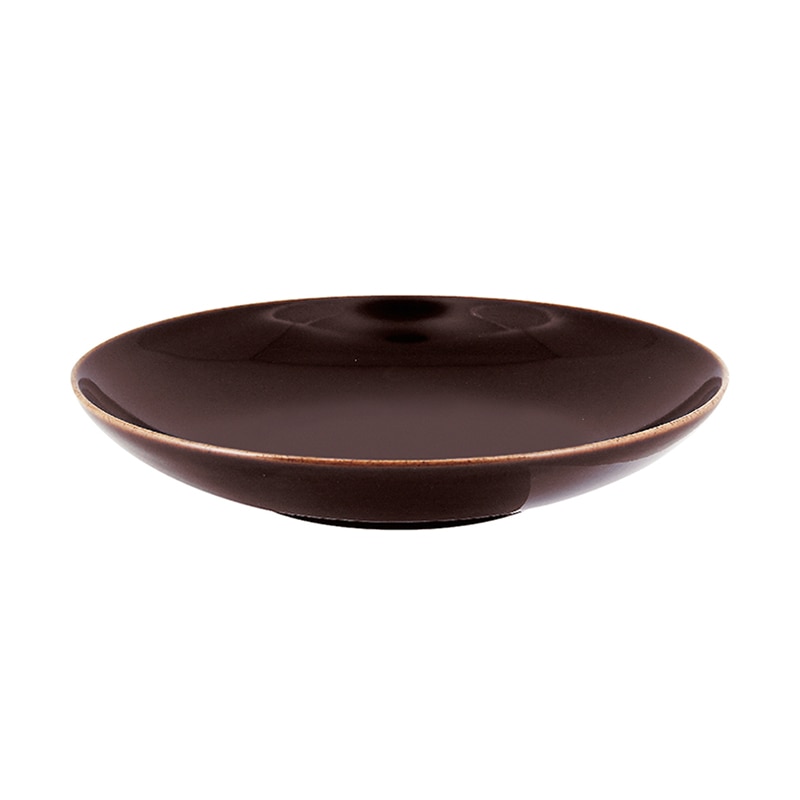 ミヤザキ食器 ラック ポーセレン ジェネシス クーププレート 22cm ダークブラウン RA22002GEDB 1個（ご注文単位12個）【直送品】