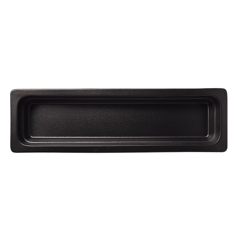 ミヤザキ食器 ラック ポーセレン ガストロノームパン 角型 深 2／4 スモーキーブラック RA2408GNSB 1個（ご注文単位2個）【直送品】