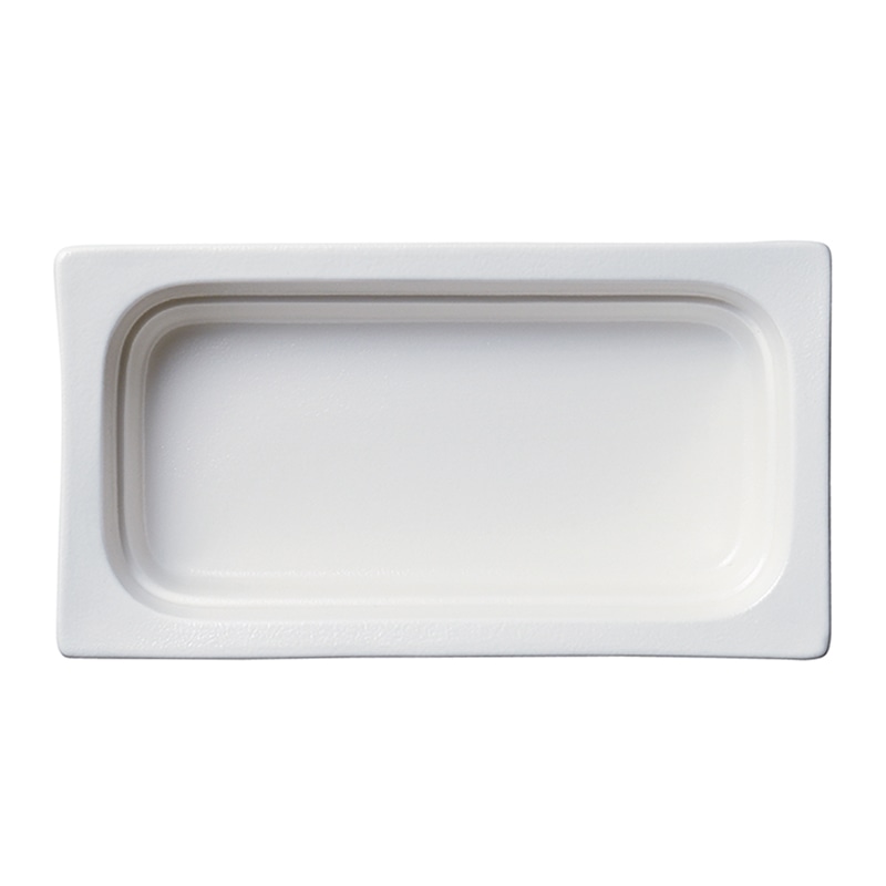 ミヤザキ食器 ラック ポーセレン ガストロノームパン 角型 深 1／3 スノーホワイト RA1308GNSW 1個（ご注文単位3個）【直送品】