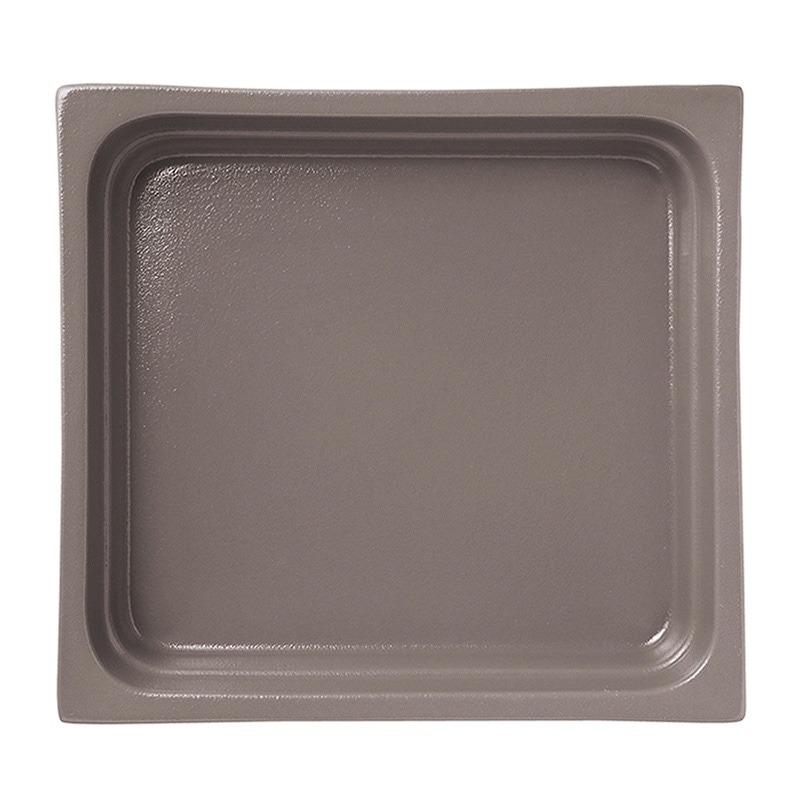 ミヤザキ食器 ラック ポーセレン ガストロノームパン 角型 深 2／3 チェスナッツブラウン RA2308GNCB 1個（ご注文単位1個）【直送品】