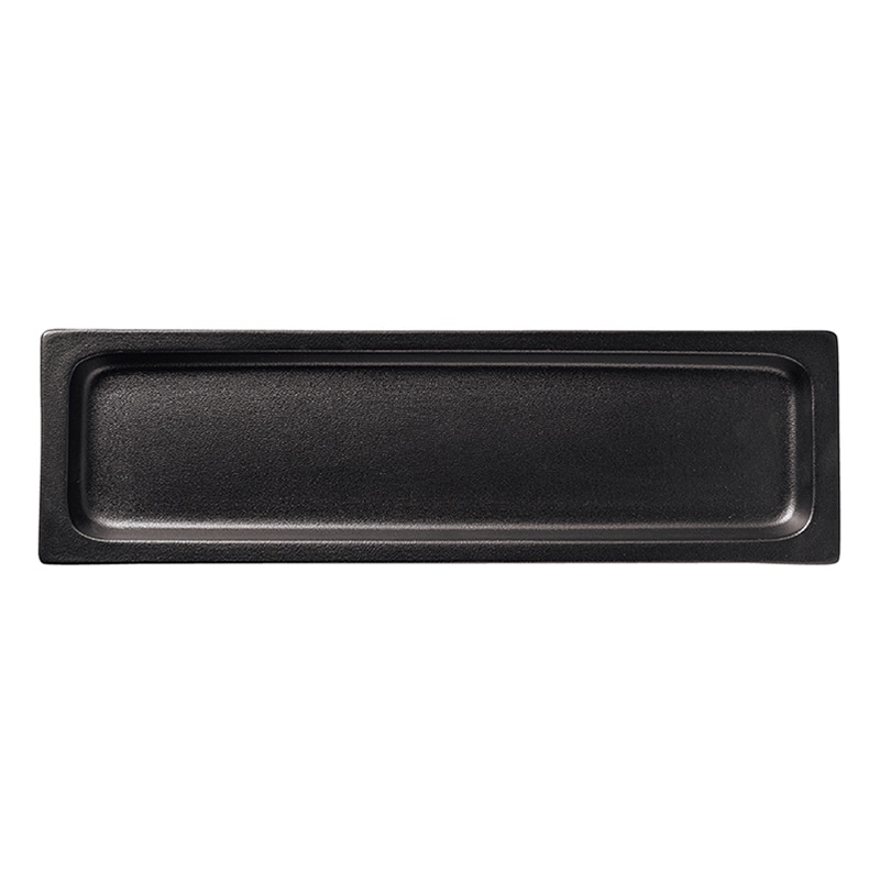 ミヤザキ食器 ラック ポーセレン ガストロノームパン 角型 浅 2/4 スモーキーブラック RA2418GNSB 1個(ご注文単位4個)【直送品】