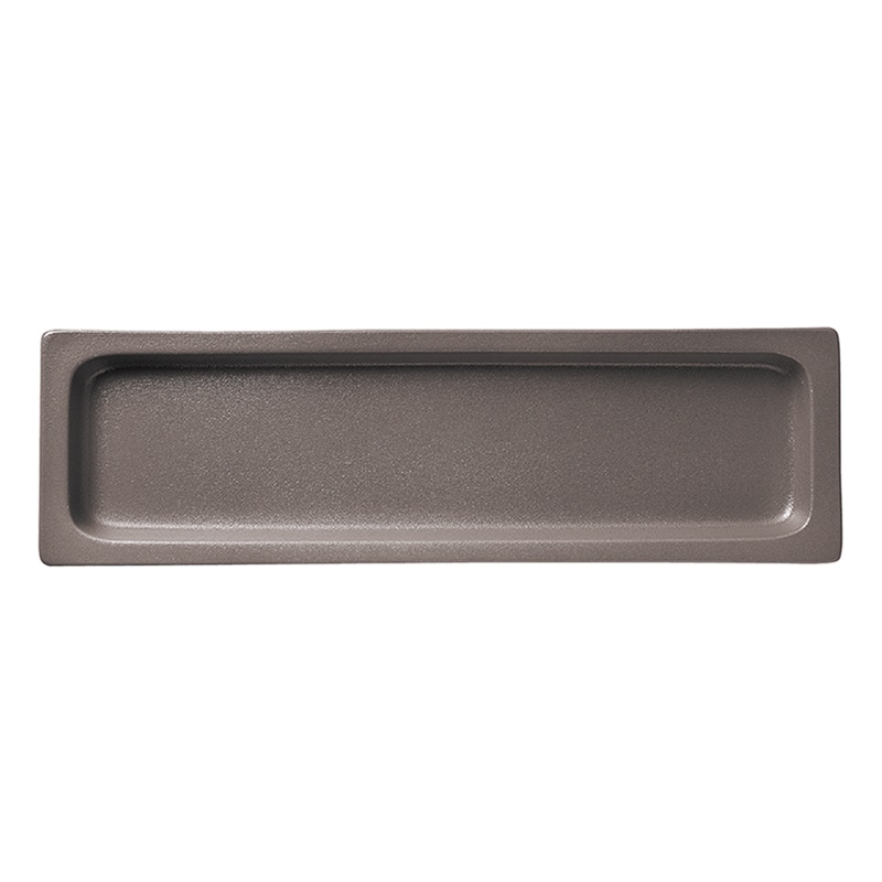 ミヤザキ食器 ラック ポーセレン ガストロノームパン 角型 浅 2／4 チェスナッツブラウン RA2418GNCB 1個（ご注文単位4個）【直送品】