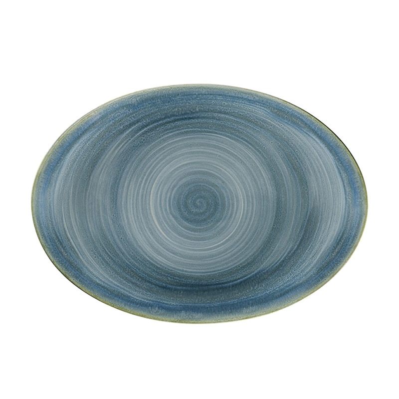 ミヤザキ食器 ラック ポーセレン スポット オーバルプレート 26cm ブルー RA26011SPBL 1個(ご注文単位12個)【直送品】