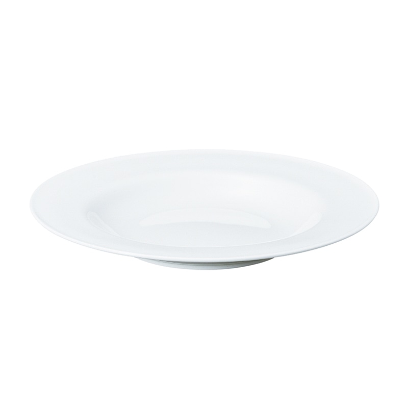 ミヤザキ食器 ラック ポーセレン ブラーボ リムクーププレート 28cm RA28912BRWH 1個（ご注文単位12個）【直送品】