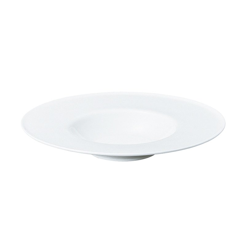 ミヤザキ食器 ラック ポーセレン ブラーボ ワイドリムクーププレート 25cm RA25922BRWH 1個（ご注文単位12個）【直送品】