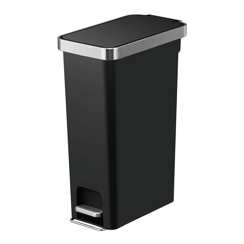 EKO JAPAN ペダル式ゴミ箱 ハナスリム ステップビン 40L ブラック EK6268-40L-BL 1台（ご注文単位1台）【直送品】