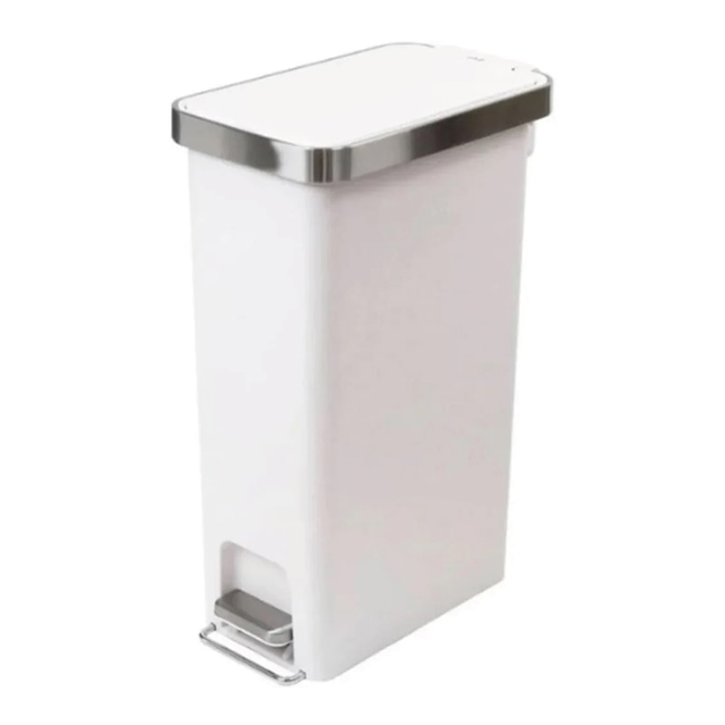 EKO JAPAN ペダル式ゴミ箱 ハナスリム ステップビン 40L ホワイト EK6268-40L-WH 1台（ご注文単位1台）【直送品】