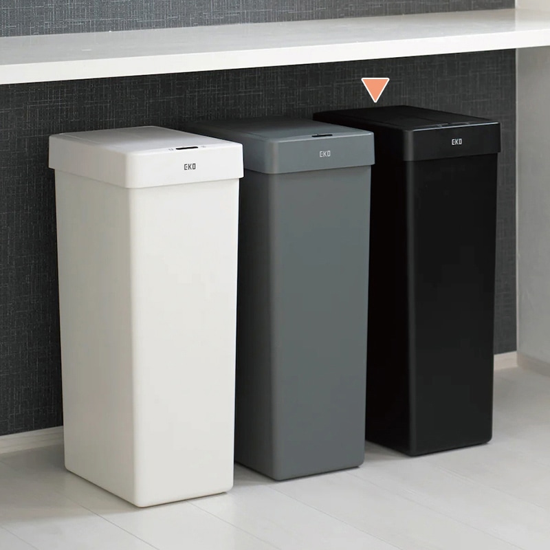 EKO JAPAN 自動開閉ゴミ箱 エックスウィング ライト センサービン 30L ブラック EK6277P-30L-BL 1台(ご注文単位1台)【直送品】