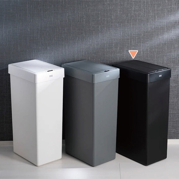 EKO JAPAN 自動開閉ゴミ箱 エックスウィング ライト センサービン 30L ブラック EK6277P-30L-BL 1台(ご注文単位1台)【直送品】