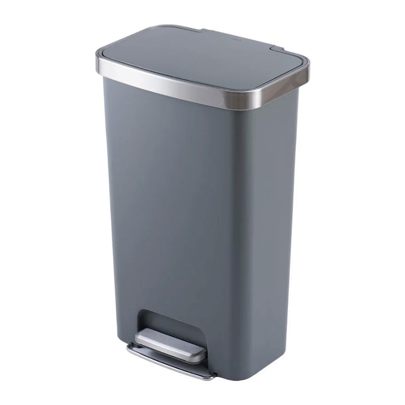 EKO JAPAN ペダル式ゴミ箱 ハナ ステップビン 45L グレー EK6266-45L-GR 1台（ご注文単位1台）【直送品】