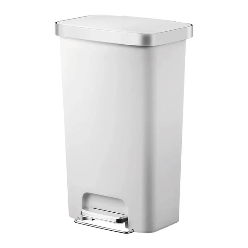 EKO JAPAN ペダル式ゴミ箱 ハナ ステップビン 45L ホワイト EK6266-45L-WH 1台（ご注文単位1台）【直送品】