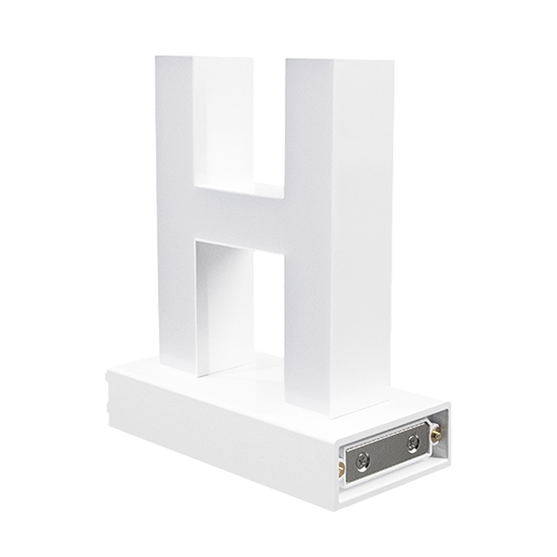 アクリサンデー LEDチャンネル文字 abcMIX マグネット式 H95mm 大文字 H 1個(ご注文単位1個)【直送品】