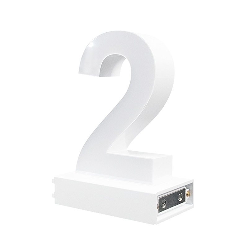 アクリサンデー LEDチャンネル文字 abcMIX マグネット式 H120mm 数字 2 1個(ご注文単位1個)【直送品】