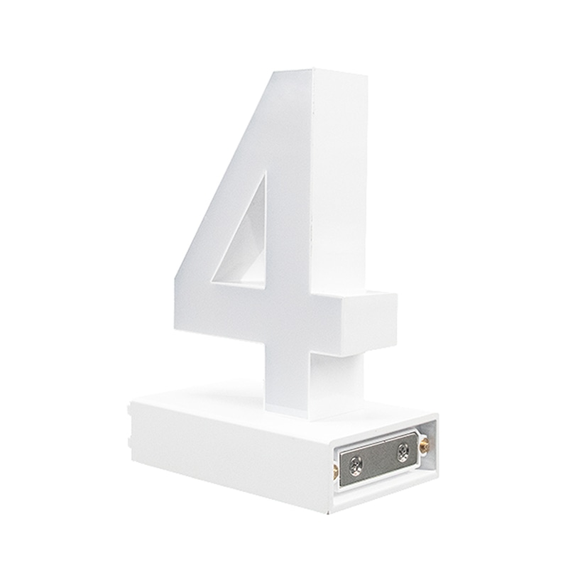 アクリサンデー LEDチャンネル文字 abcMIX マグネット式 H120mm 数字 4 1個(ご注文単位1個)【直送品】