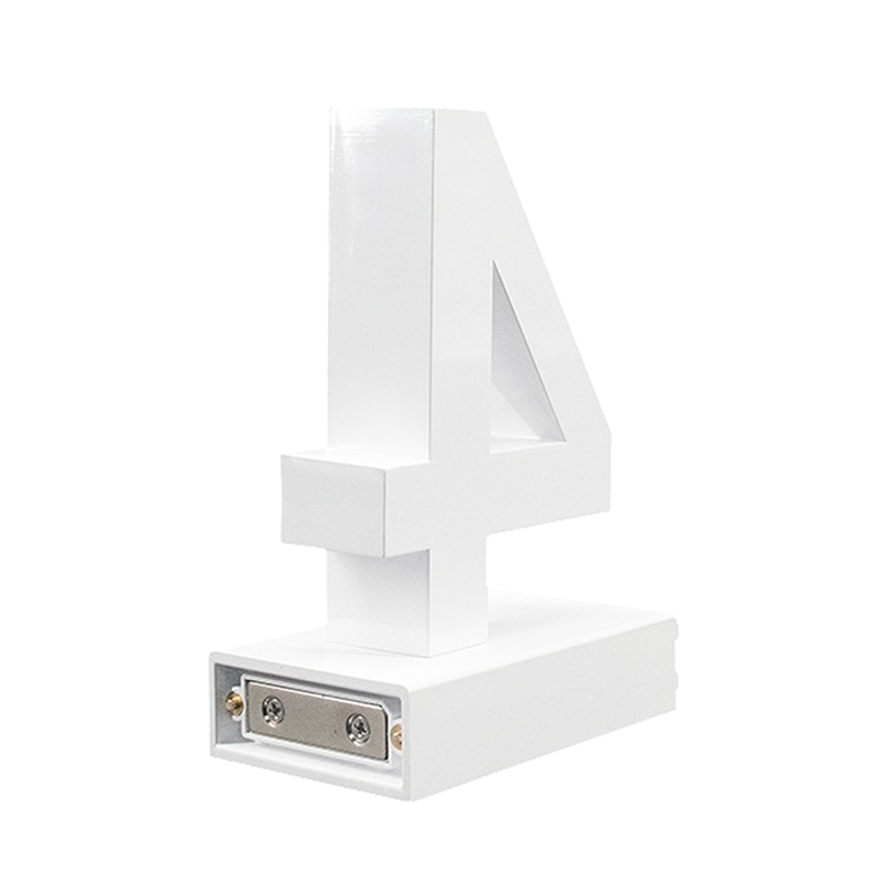 アクリサンデー LEDチャンネル文字 abcMIX マグネット式 H120mm 数字 4 1個(ご注文単位1個)【直送品】