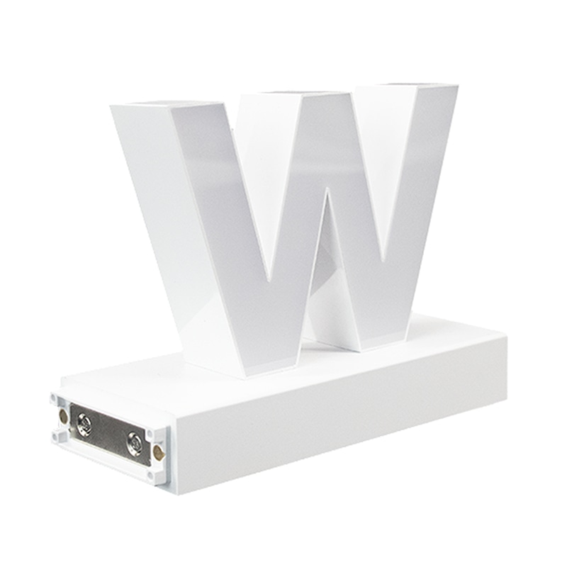 アクリサンデー LEDチャンネル文字 abcMIX マグネット式 H120mm 小文字 w 1個(ご注文単位1個)【直送品】