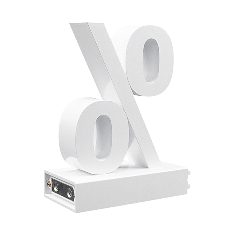 アクリサンデー LEDチャンネル文字 abcMIX マグネット式 H120mm 記号 % パーセント 1個(ご注文単位1個)【直送品】