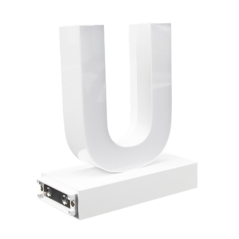 アクリサンデー LEDチャンネル文字 abcMIX マグネット式 H170mm 大文字 U 1個(ご注文単位1個)【直送品】