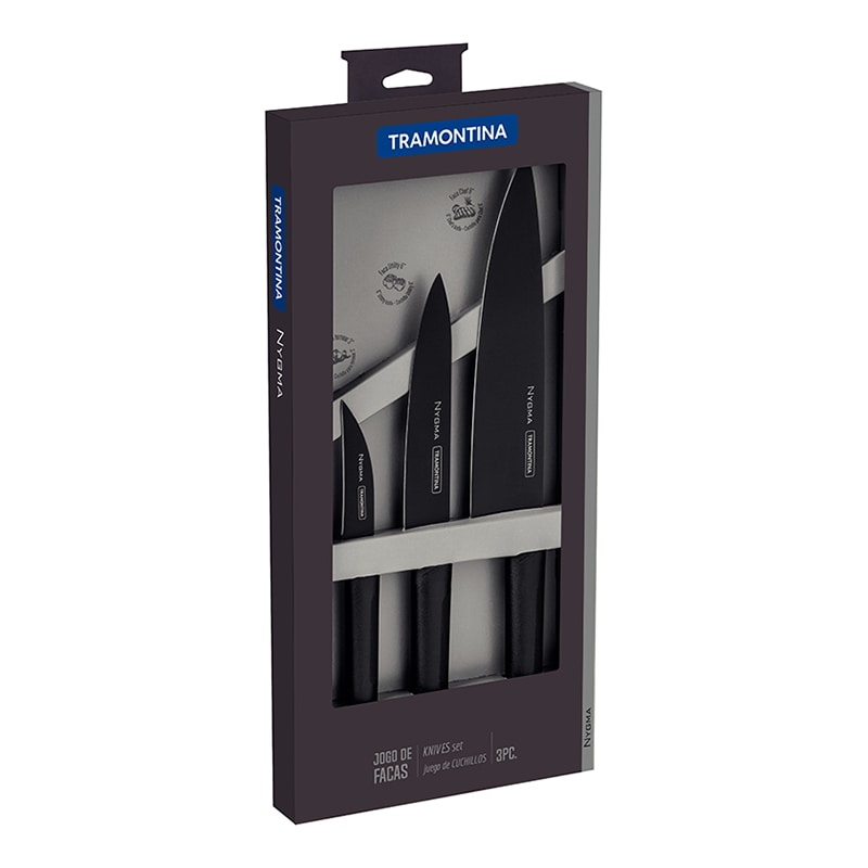 ノボダ トラモンティーナ ニグマ ブラック ナイフ 3点セット 23699/080 1セット(ご注文単位1セット)【直送品】