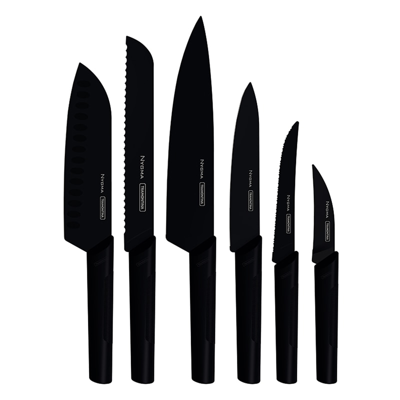 ノボダ トラモンティーナ ニグマ ブラック ナイフ 6点セット  23699/081 1セット（ご注文単位1セット）【直送品】