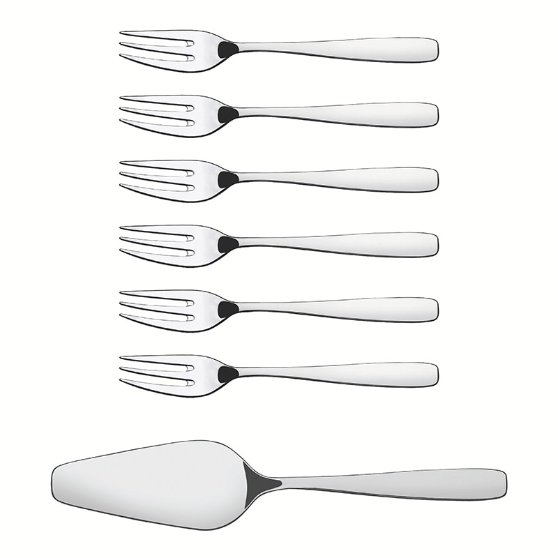 トラモンティーナ エッセンシャル ケーキサーバー&フォーク 7点 66960607 1セット（ご注文単位1セット）【直送品】