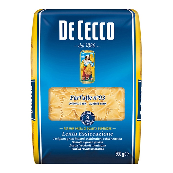 ディ・チェコ　No.93　ファルファッレ 250g 常温 1個※軽（ご注文単位1個）※注文上限数12まで【直送品】