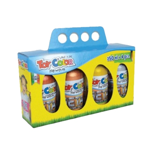 古藤工業 トイカラー 液体絵の具 4色パック メタリックカラー 250ml×4 1個（ご注文単位1個）【直送品】